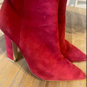Marc Fisher Red Suede Bootie